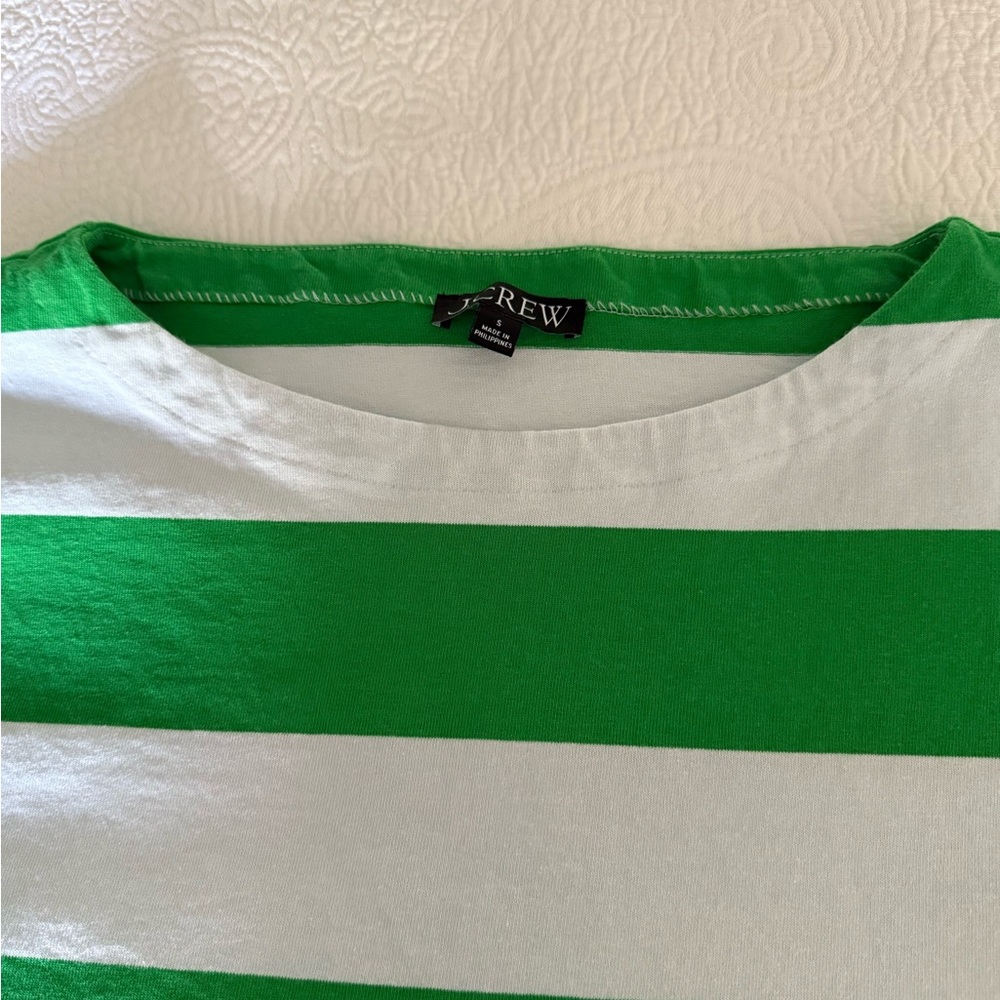 J. Crew Green and White Top❗️ - Picture 3 of 7